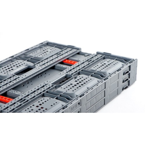 CAJA PLEGABLE REJILLADA, 600 x 400 x 185 mm.