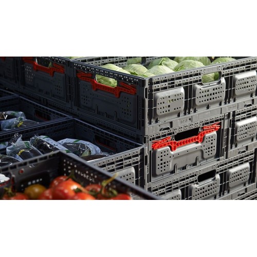 CAJA PLEGABLE REJILLADA, 600 x 400 x 185 mm.