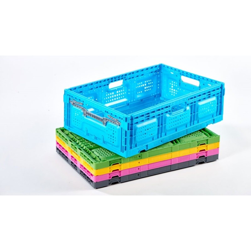 CAJA PLEGABLE REJILLADA, 600 x 400 x 219 mm.