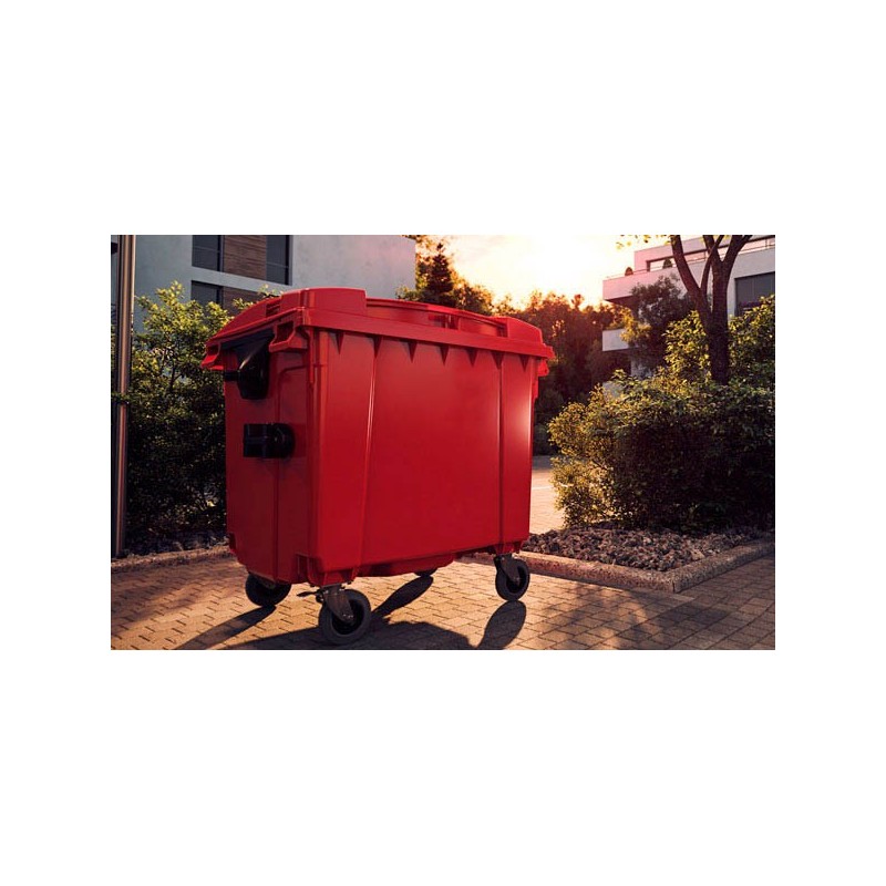 CONTENEDOR DE RESIDUIS 1.100 LITROS CON RUEDAS Y TAPA.