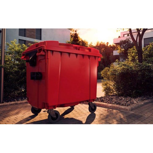 CONTENEDOR DE RESIDUIS 1.100 LITROS CON RUEDAS Y TAPA.